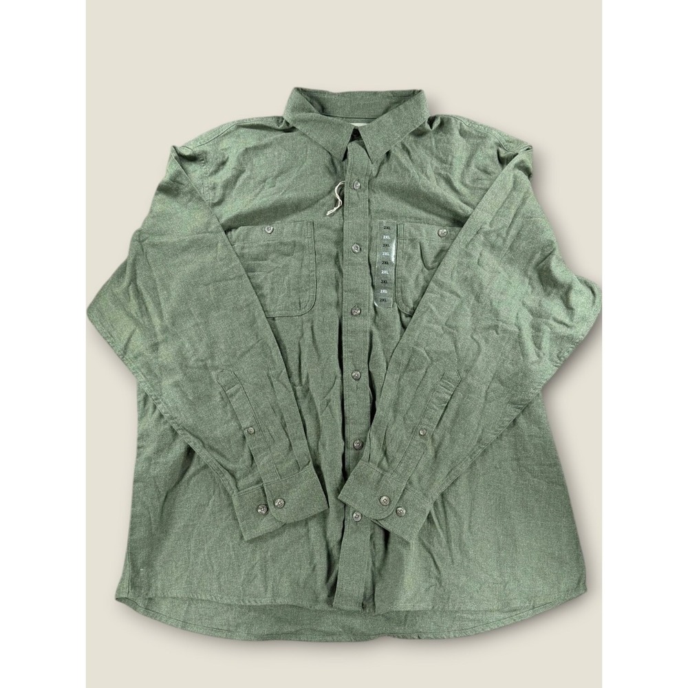Redhead Mens 2XL Olive Green Flannel Button Down Shirt 602RHF22-8024W NWT